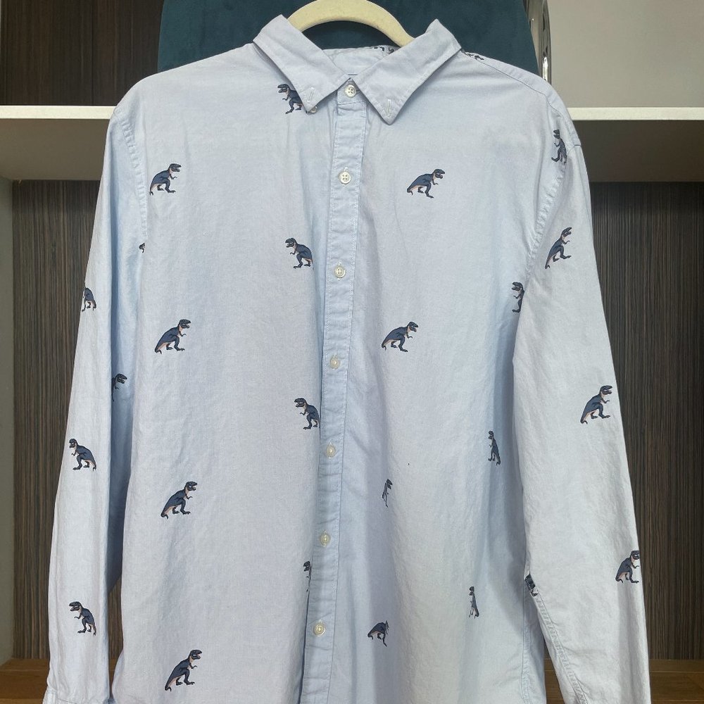 Bonobos Dinosaur Long Sleeve Stretch Everyday Button Down Shirt Size: Large